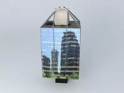 The Qube tall building with reflections in it Free 3D model