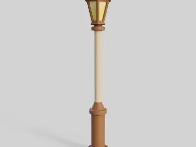 Cartoon Street Light 2 Low-poly 3D model