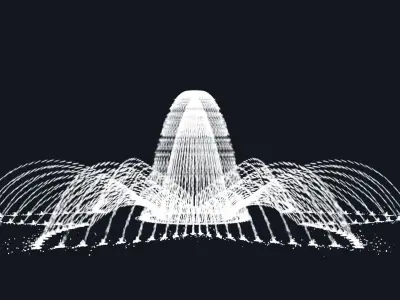 animated fountain 01 3D model