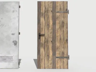 Basement Doors Pack 4 Low-poly 3D model