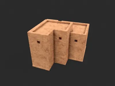 Clay Desert Egypt Village House 9 Low-poly 3D model