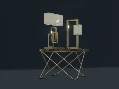 Modern Lamp with Table - 2 in 1 Free 3D model