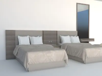 Hotel Line Nova Bed Set - twin 3D model
