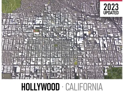 Hollywood - 3D City Mdoel Low-poly 3D model