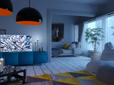 Mountain living room v3 3D model