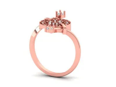 Solitaire Wedding Engagement Women Rings Open End Ring 3D print model