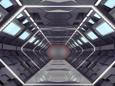 Sci Fi Corridor 3D model 92