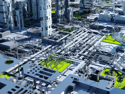 Sci-Fi Tech City 3D model