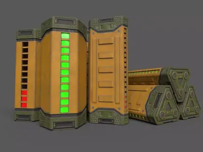 Sci-Fi Power Battery Low-poly 3D model