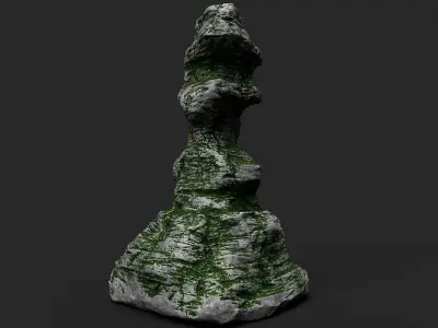 Mossy Cliff Rock 23-5 Low-poly 3D model