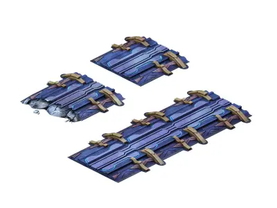 Mining field - maglev transport track 01 3D model
