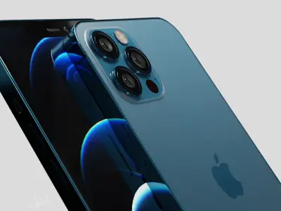 Apple iphone 12 Pro Max in all Official Colors  Low-poly 3D model