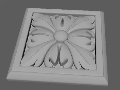 rosette decorative box with flower 3D model purchase