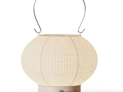 Japanese Paper Lantern Light 3D model