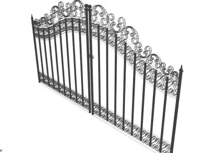 Steel Door Gate Type 3 3D model