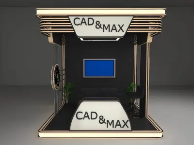 Metallic Exhibition Stall 3D Model 3D model