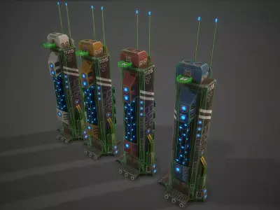 Sci-Fi Building-05 Low-poly 3D model