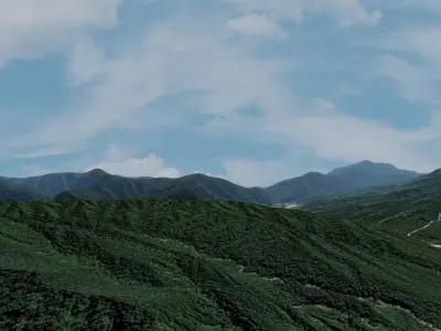 Grassy Hills Mountains Landscape - South America 3D model