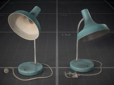 Used Soviet Desk Lamp Low-poly 3D model