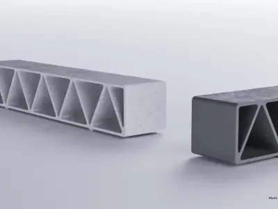 PARK MODERN BENCH CONSTRUQTA CONCRETE 3D model