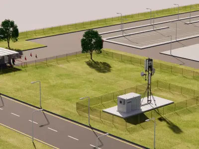 Data Center Area with Server 3D model