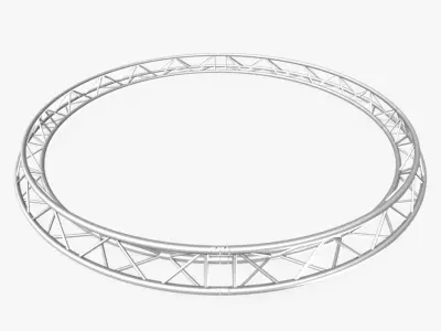 Circle Triangular Truss Full diameter 400cm 3D model