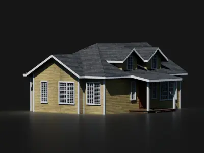 50 AMERICAN HOUSES PACK 4K Textures Model Collection Low-poly 3D model