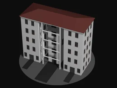 Residential urban building v1 Low-poly 3D model