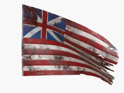 British East India Company Flag 1707-1801 Low-poly 3D model