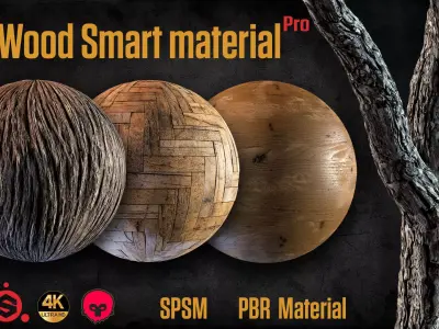 23 wood smart material PBR game ready Texture