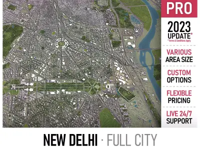 New Delhi Low-poly 3D model