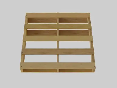 PalleteWoodenNew wooden shelf with four shelves Low-poly 3D model