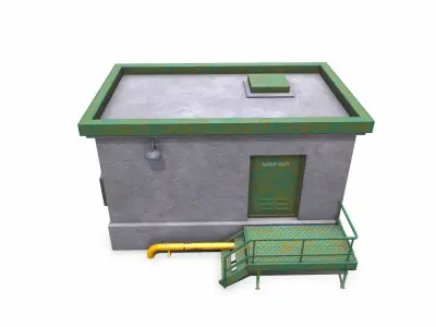 Rooftop Building Low-poly PBR Low-poly 3D model