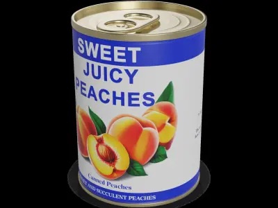 Canned fruits and vegetables Canned Peaches 3D model