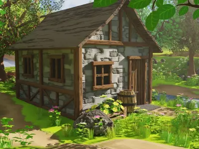 Medieval House In Forest 3D model