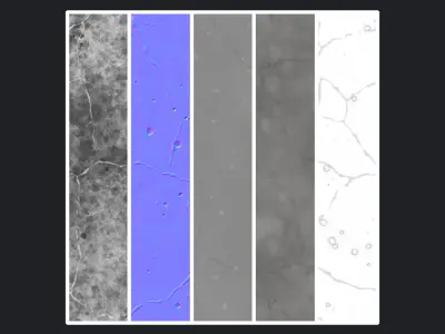 Stylized Cracked Concrete Material 02 - Substance 3D Designer Texture