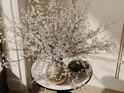 Floral arrangement in vase 3D model