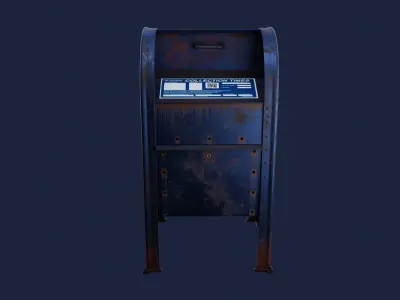 Mailbox 3D Model old rusty 3D model