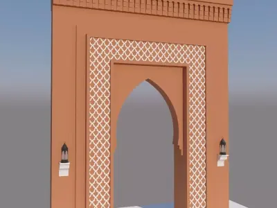 Traditional Moroccan Door Marrakech City 3D model