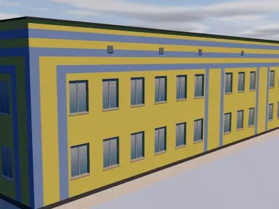 School building 3D model 100