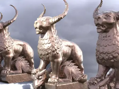 Babylonian Animal statue 2 3D model