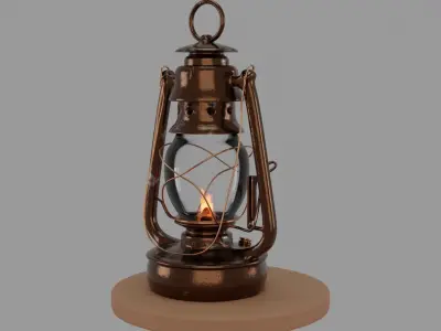 Old lantern 3D model Low-poly 3D model