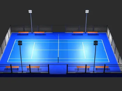 Tennis court A1 Low-poly 3D model