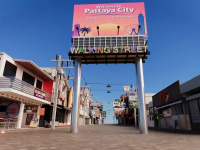Walking Street Pattaya City Thailand 3D model