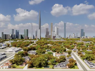 Modern Modular City Blender Cycles Low-poly 3D model