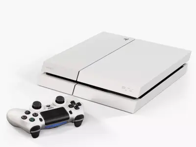 Sony PlayStation 4 White Low-poly 3D model