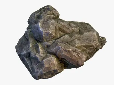Mossy Boulder 5 Low-poly 3D model
