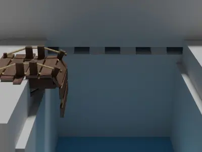 Port Bridge stylized - Puente roto estilizado Low-poly 3D model