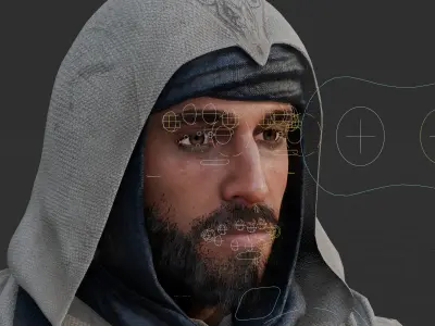 Basim Ibn Ishaq 3D Model Blender FBX OBJ Rigged Low-poly 3D model