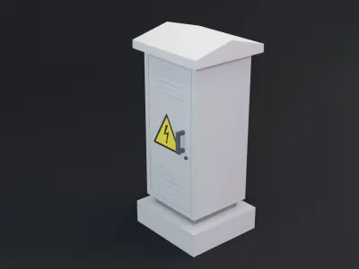 Electrical Box - Transformer Game Ready Low Poly 3d Model Low-poly 3D model